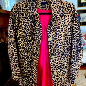 H&M Leopard Cheetah Magenta Pink Trench Raincoat